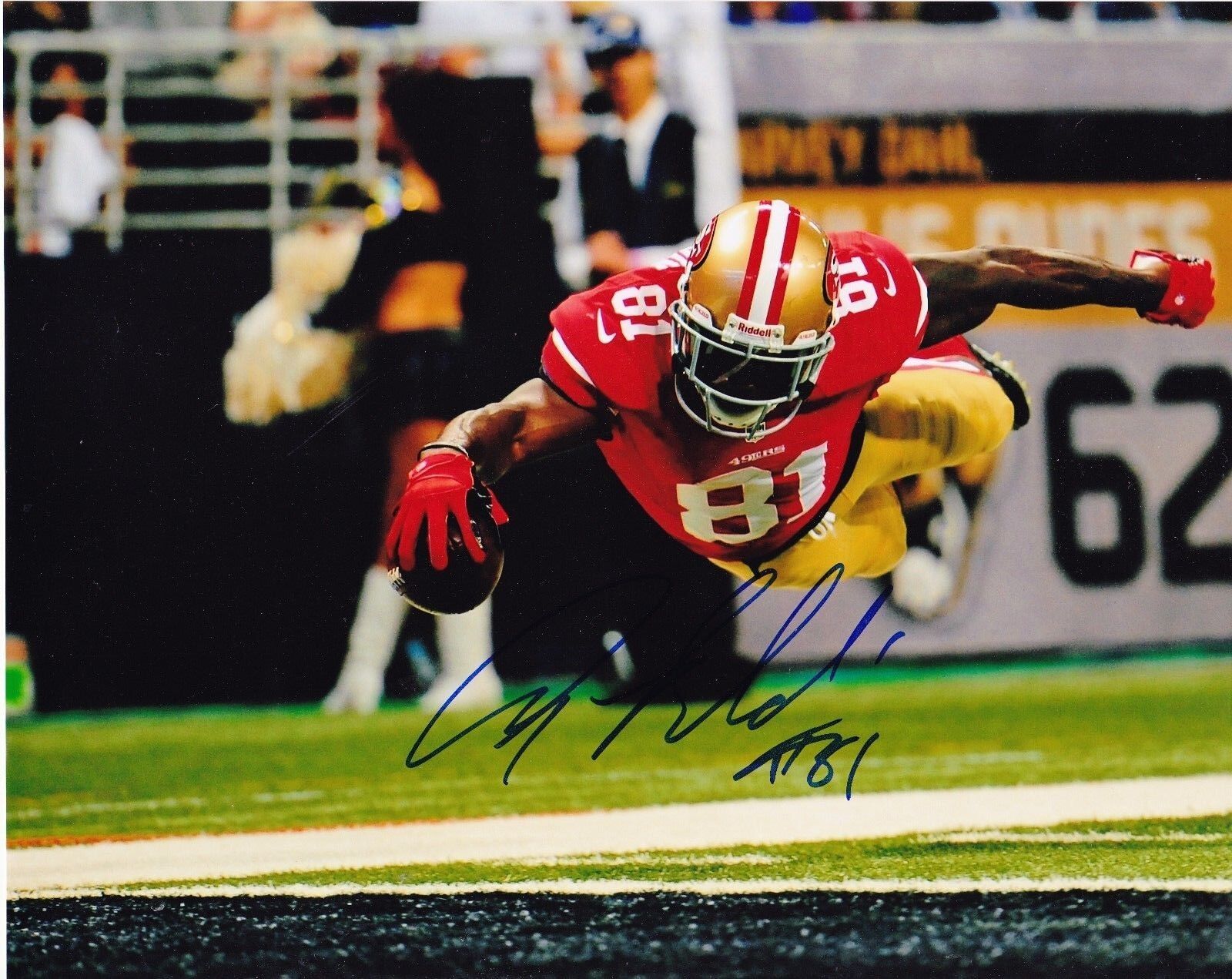 ANQUAN BOLDIN SAN FRANCISCO 49ERS ACTION SIGNED 8x10