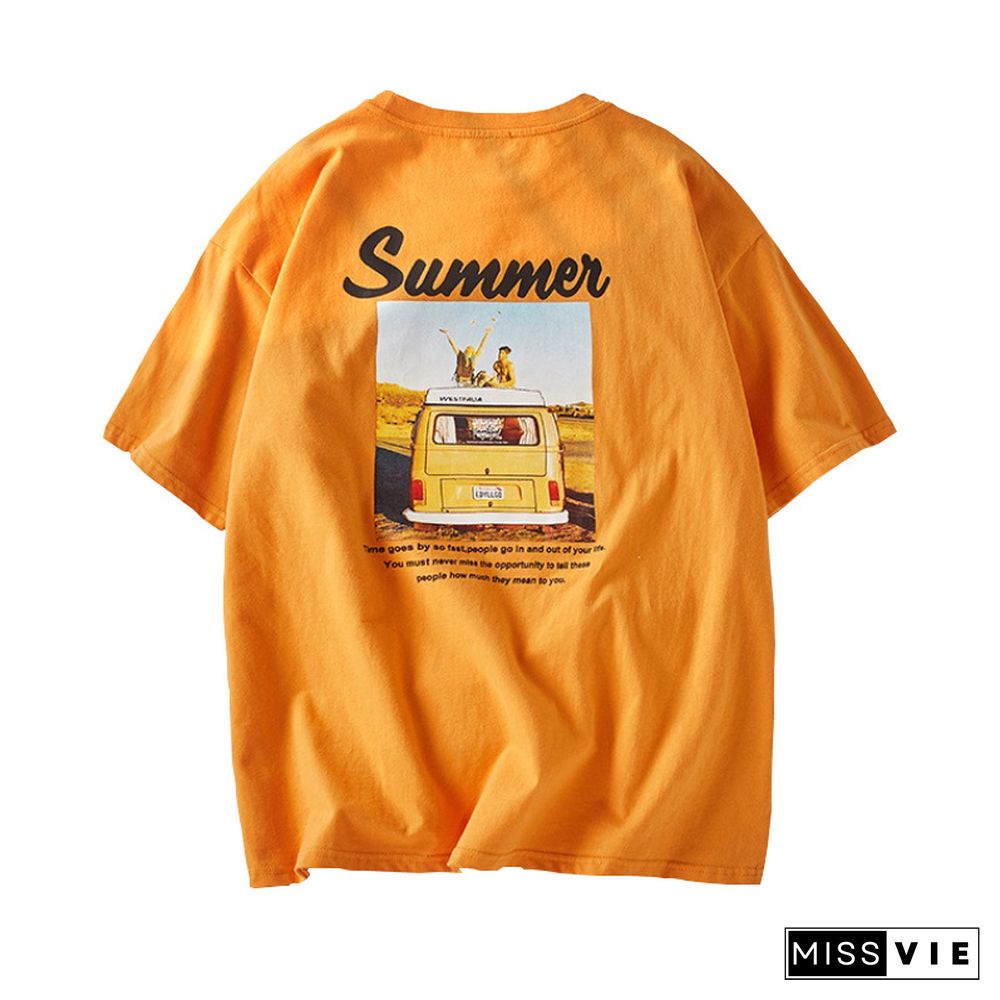 Summer Men's Casual Round Neck Printed T-Shirt