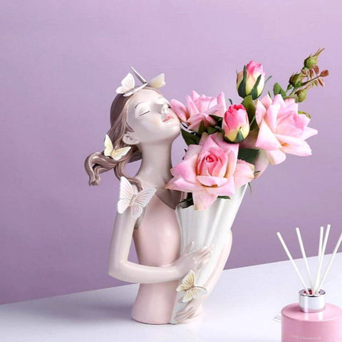 butterfly girl vase