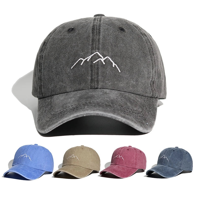 Baseball Cap Soft Top Men's Women's Embroidered Washed Old Outdoor Mountaineering Hat Spring And Summer Sports Hat