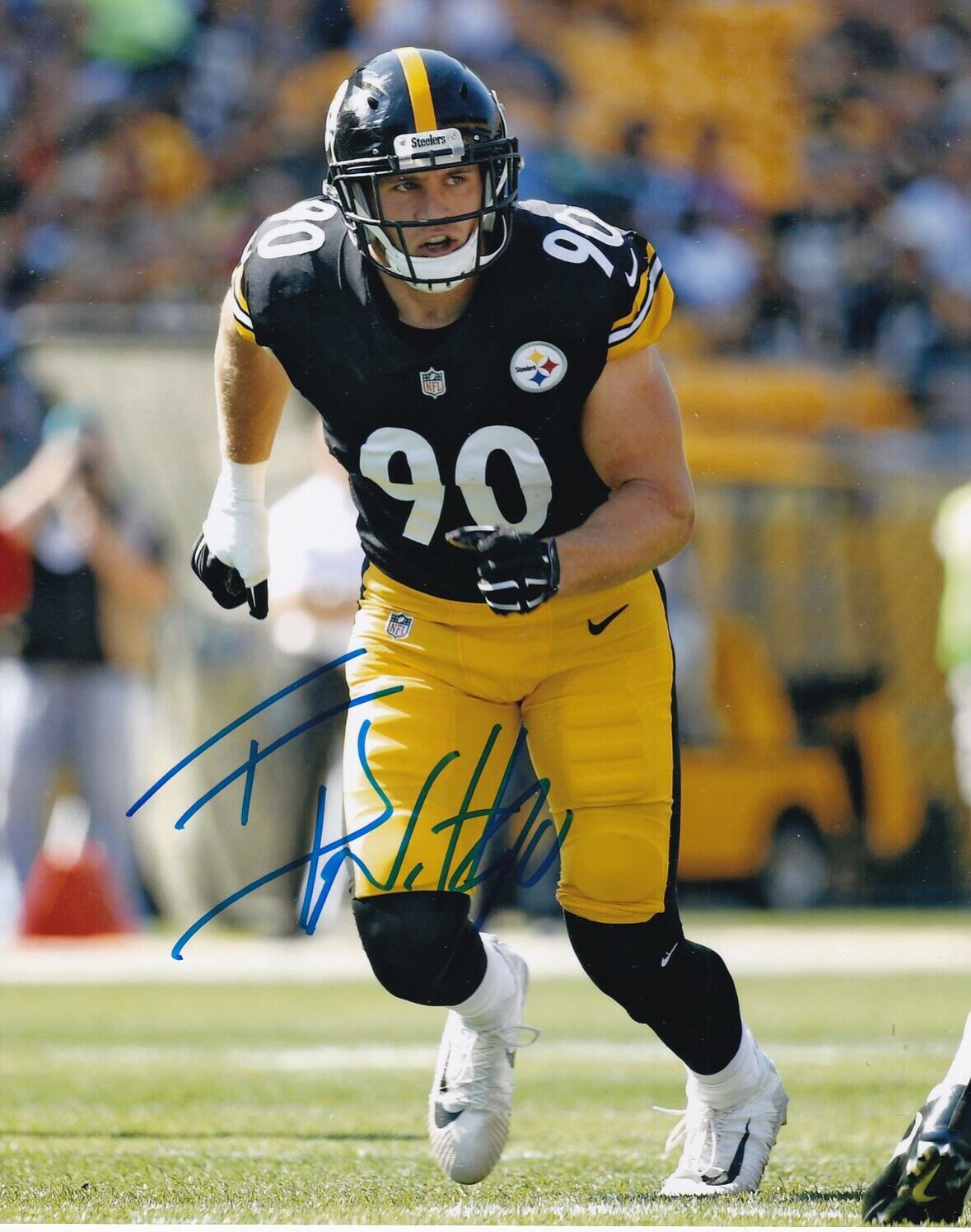 TJ WATT SIGNED AUTOGRAPH 8X10 Photo Poster painting PITTSBURGH STEELERS