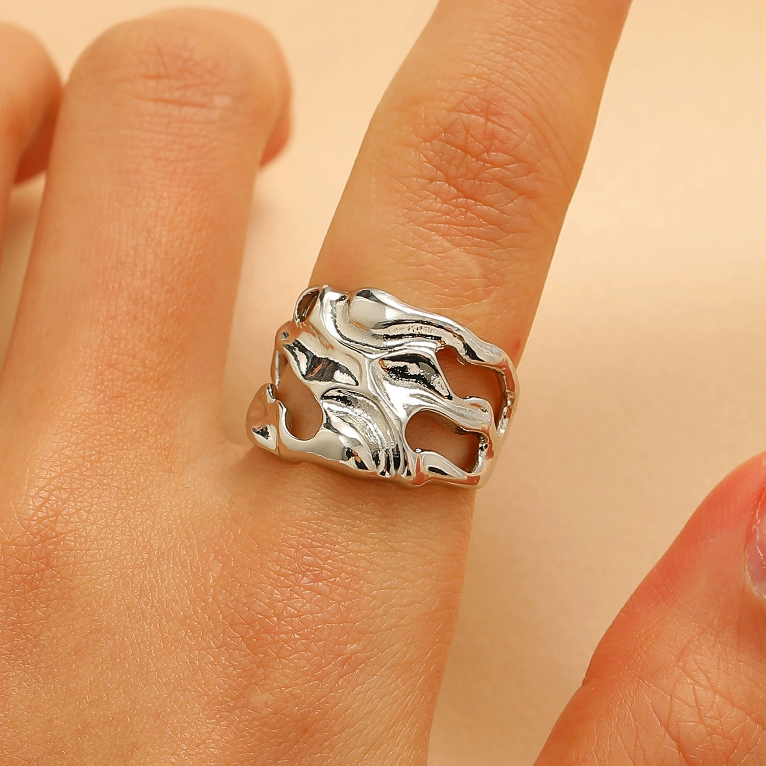 Open-ended gold-plated ring