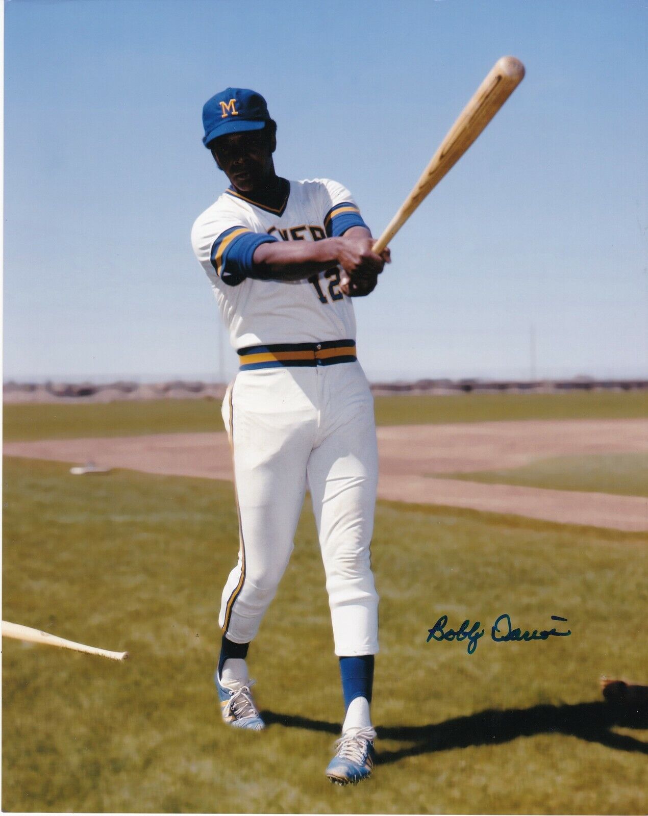 BOBBY DARWIN MILWAUKEE BREWERS ACTION SIGNED 8x10