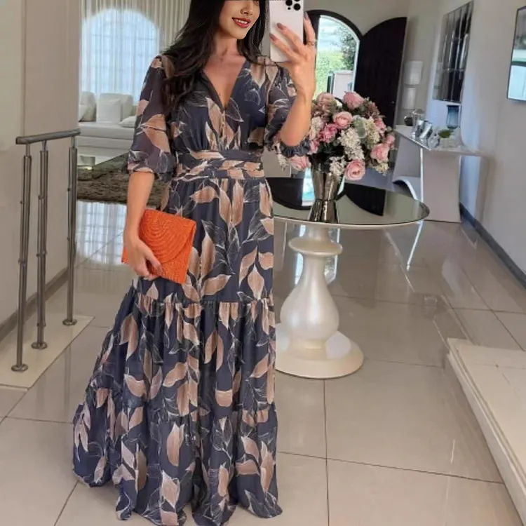 Elizamara dress in nude leaf