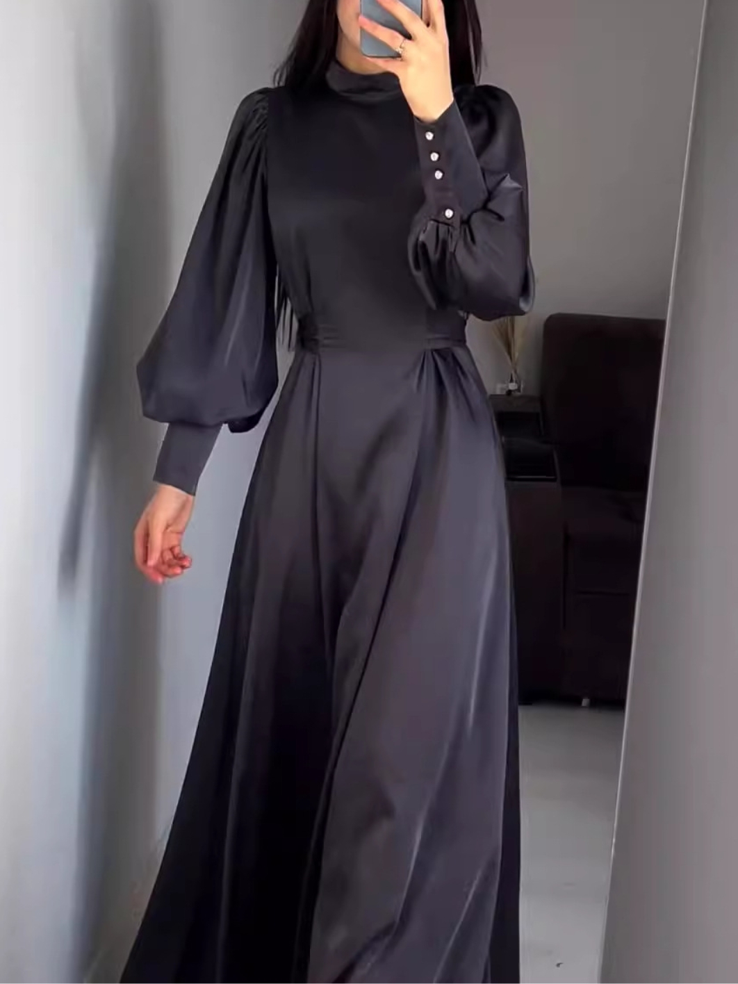 Elegant Belted Solid Color Vintage Dress | Oxredo Shop Ramadan Sale