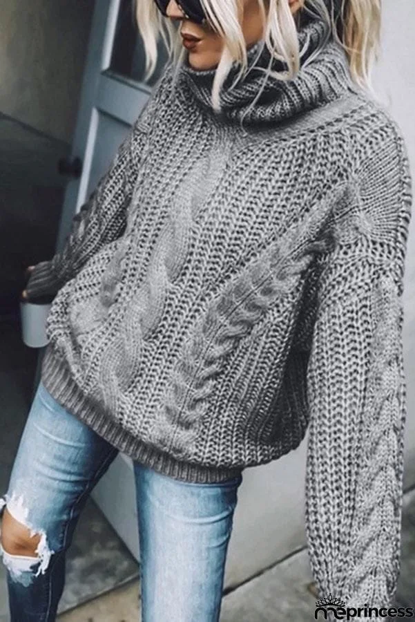 Eiffel Tower Cable Knit Relaxed Sweater
