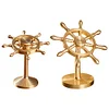 Brass Rudder Rotating Ornaments Pilot Helmsman Desk Decoration Ornaments Car Ornaments Copper Crafts