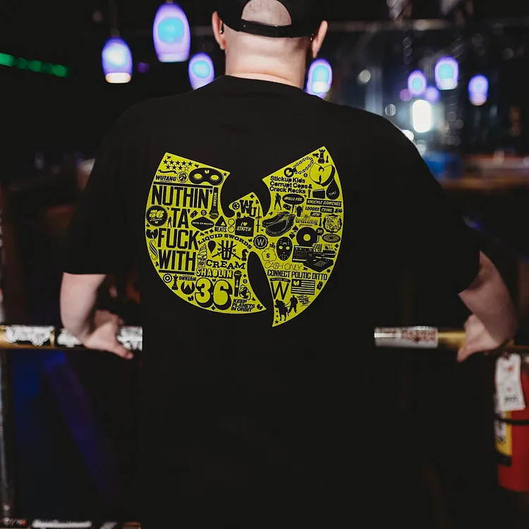 Music And Letter Element Pattern Prints T-shirt
