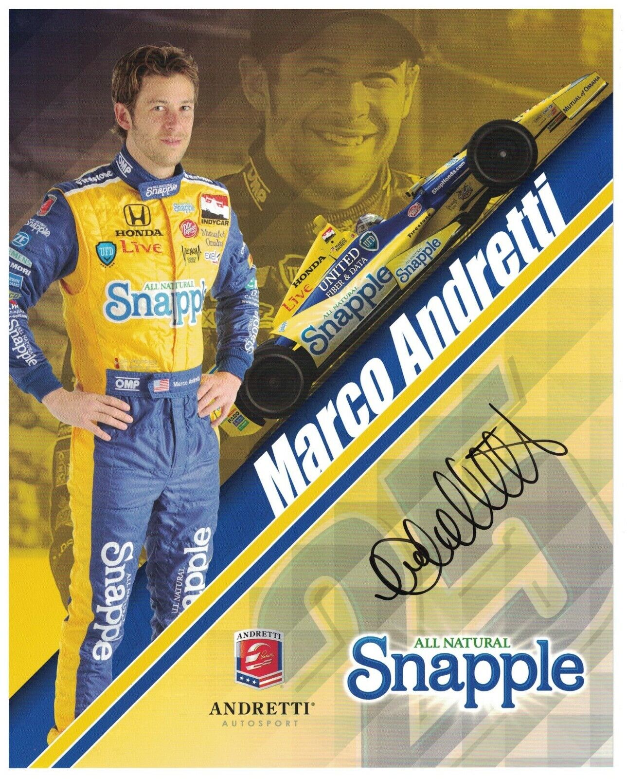 Marco Andretti Signed Autographed 8 x 10 Photo Poster painting IndyCar Racing Driver