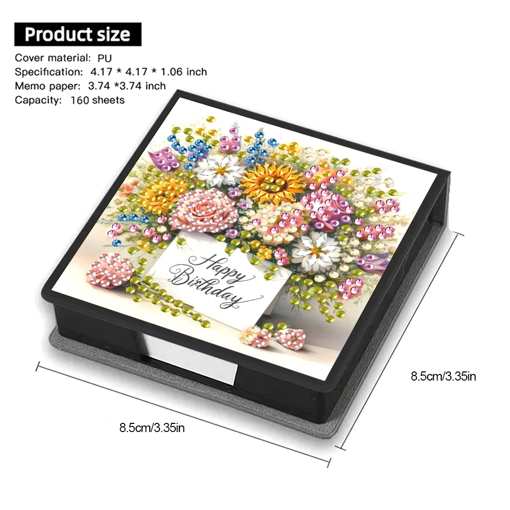 DIY Flower Diamond Painting Memo Pad Holder Mosaic Kit for DIY Art Craft