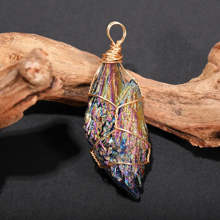 Raw Black Tourmaline Feather Pendant | Handmade Wire-Wrapped Charm