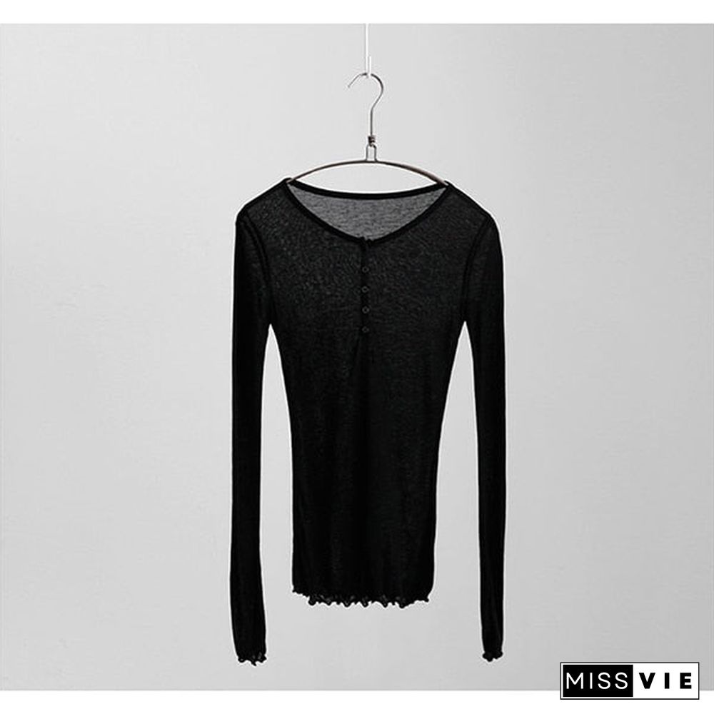 Sexy Tshirt Women T Shirt Spring Summer T-Shirt Women Tops Korean Long Sleeve Vetement Femme Ropa Mujer Kawaii Clothes