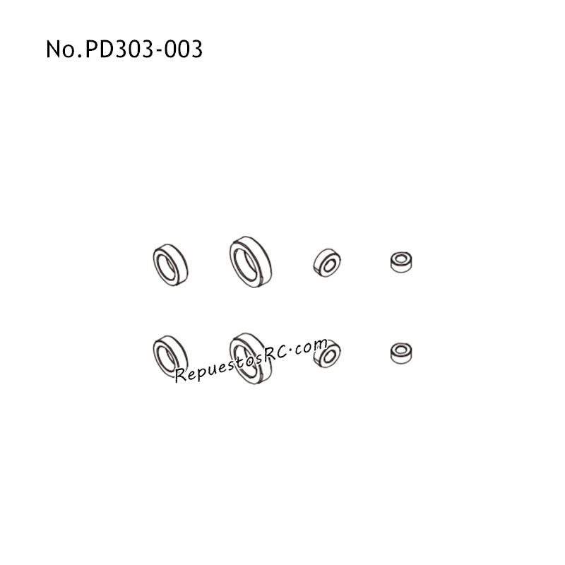 PD RACING TR16ii Piezas para Coches RC Rodamientos de Bolas PD303-003