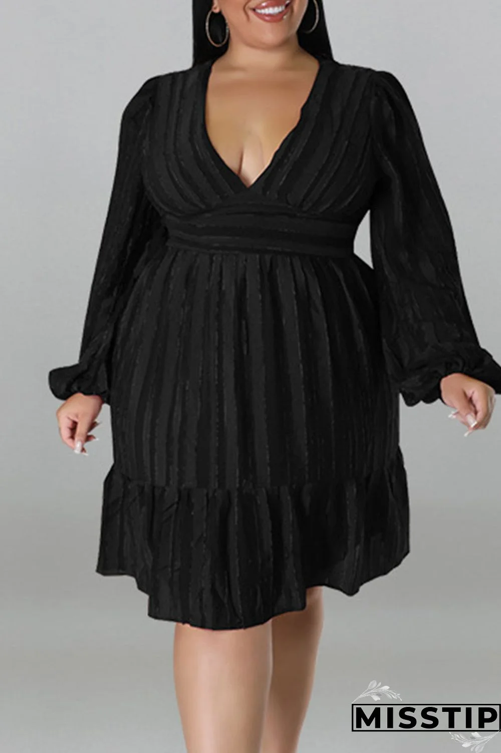 Green Casual Solid Patchwork Fold V Neck Straight Dresses