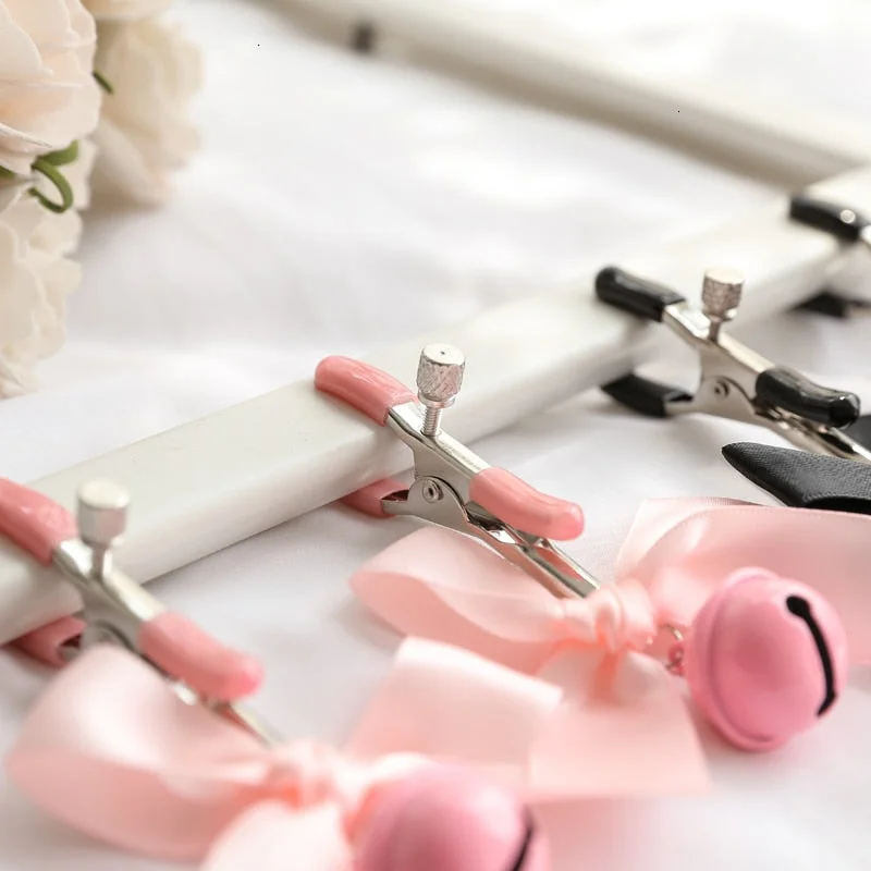 Black And Pink Woman Sexy Adjustable Nipple Clamp Breast Bdsm Small Bell Adult Fetish Flirting Teasing Sex Toys For Couples