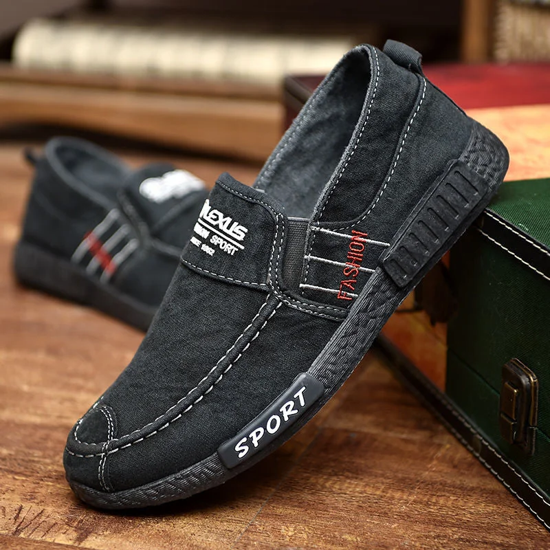  Aonga Summer Slip on Men's Casual Shoes Rubber Solid Mens Canvas Shoes Lightweight Waterproof Male Flat Casual Sneakers
