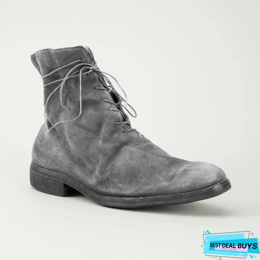 Suede Lace Up Military Boots