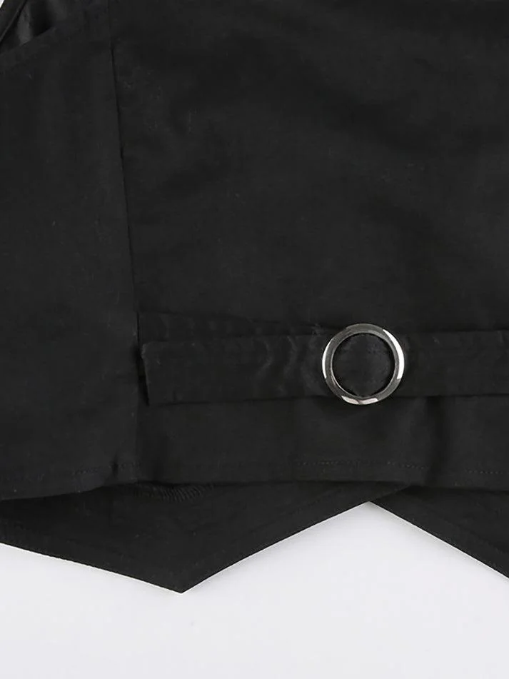 Brownm Button Down Strap Corset Top