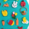 Ensemble de lapins en feutre Montessori DIY de Pâques