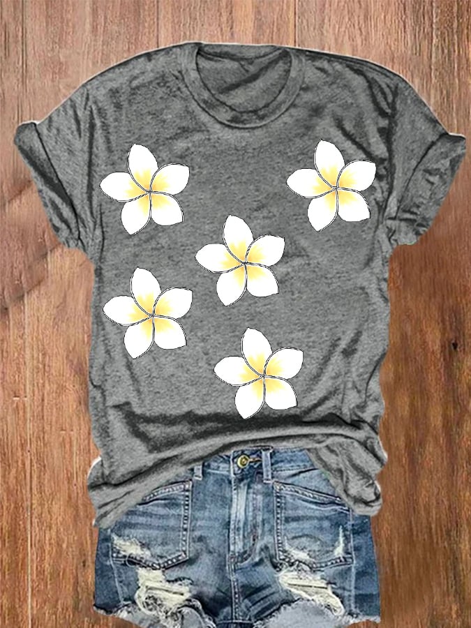 Hawaiian Volcano Print Casual T-Shirt