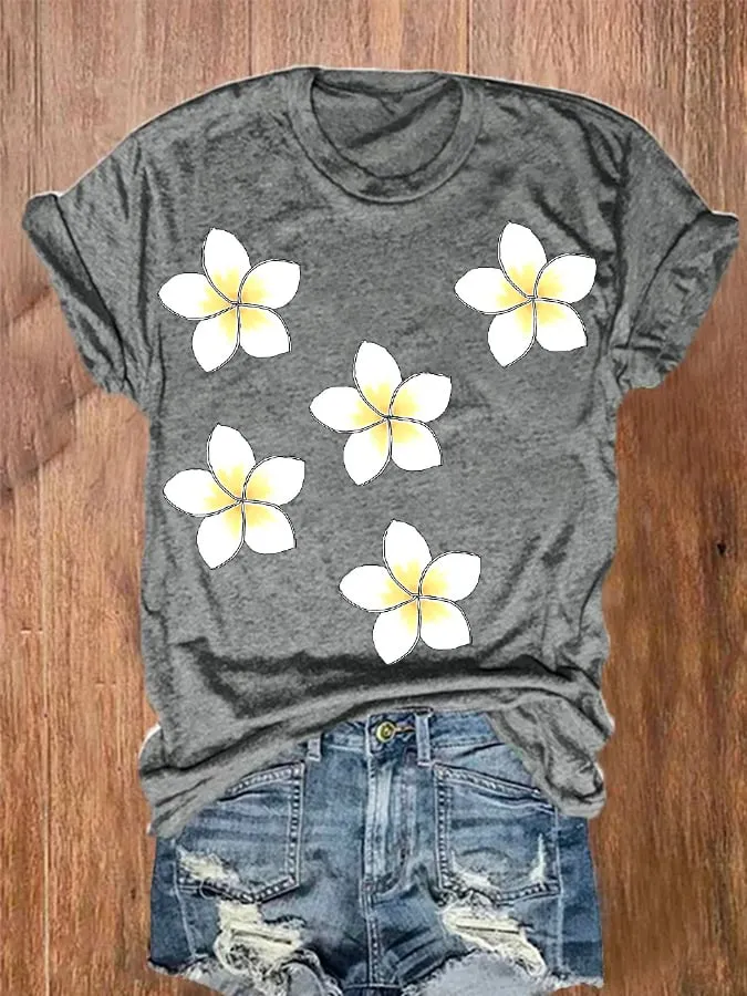 Hawaiian Volcano Print Casual T-Shirt