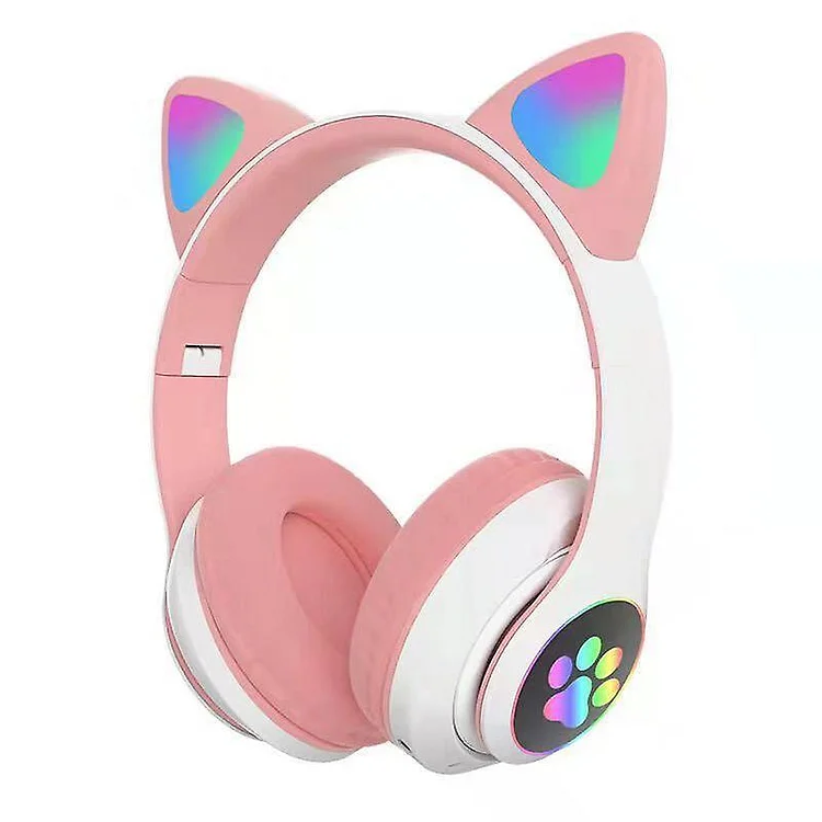 Wireless Bluetooth Headphones Cat Ear Headset With Led Light