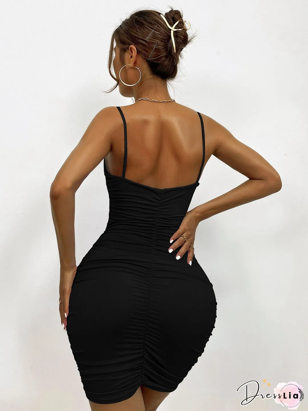 Sexy Solid Halter Dress
