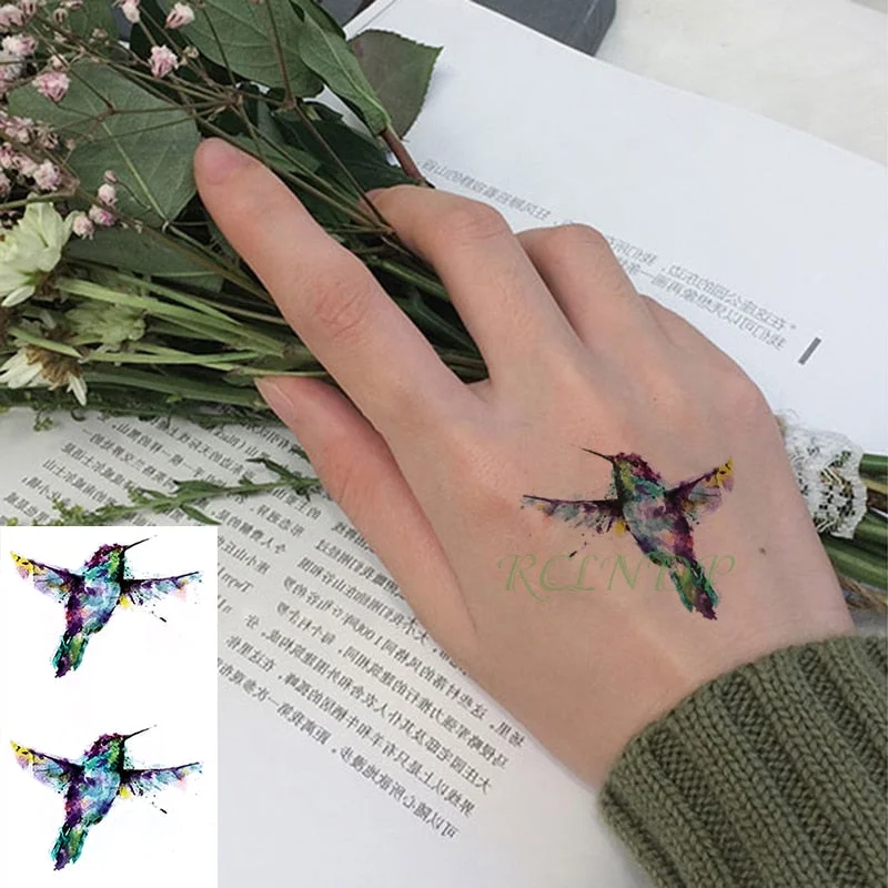 Waterproof Temporary Tattoo Sticker Feather fly bird Flash Tatoo Fake Tatto arm leg Wrist Foot hand shoulder For Girl Men Women