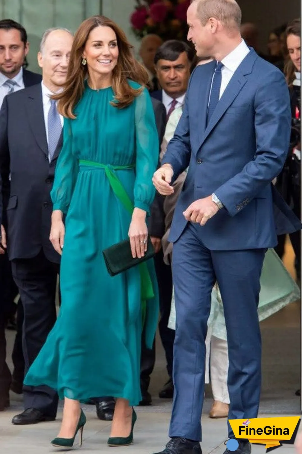 Kate Middleton Scoop Two Tone Lace-up Maxi Dress