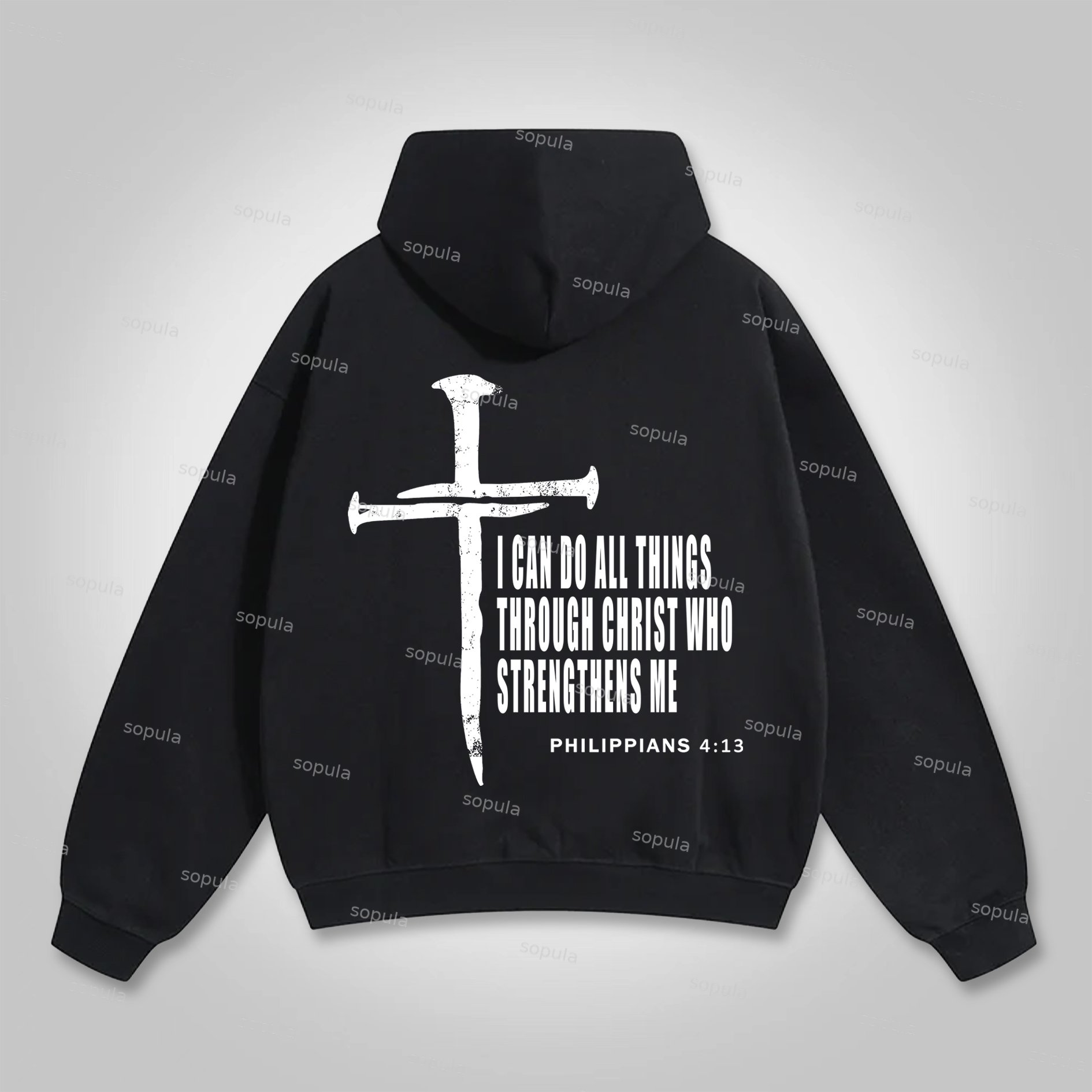 Sopula Philippians Who Strengthens Me Graphic Hoodie