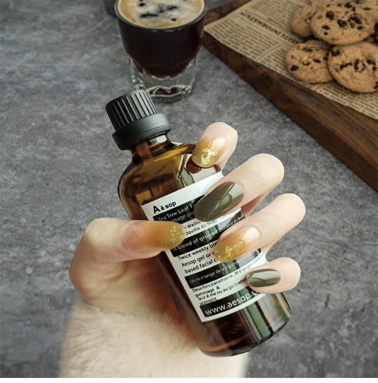 Fashion 24pc/set 10 Sizes Fake Nails Full Cover French False Nail Tips With Double-Sided Nail Adhesive Tab Press On Nails Art-Nail Inspo