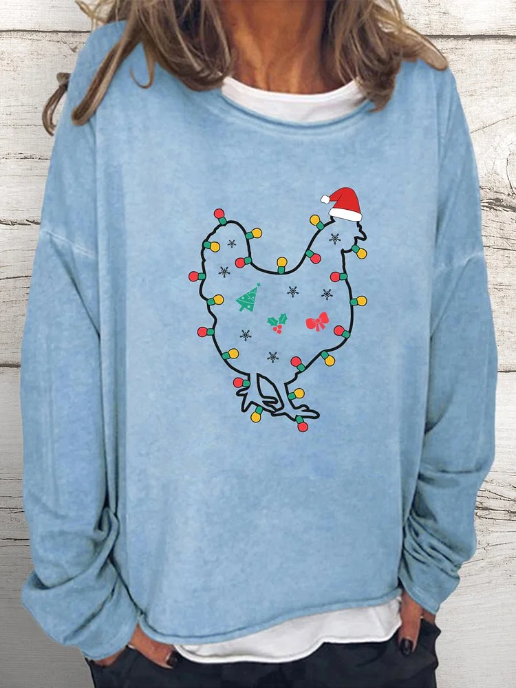 Just a girl who likes chickens Women Loose Sweatshirt-0019972