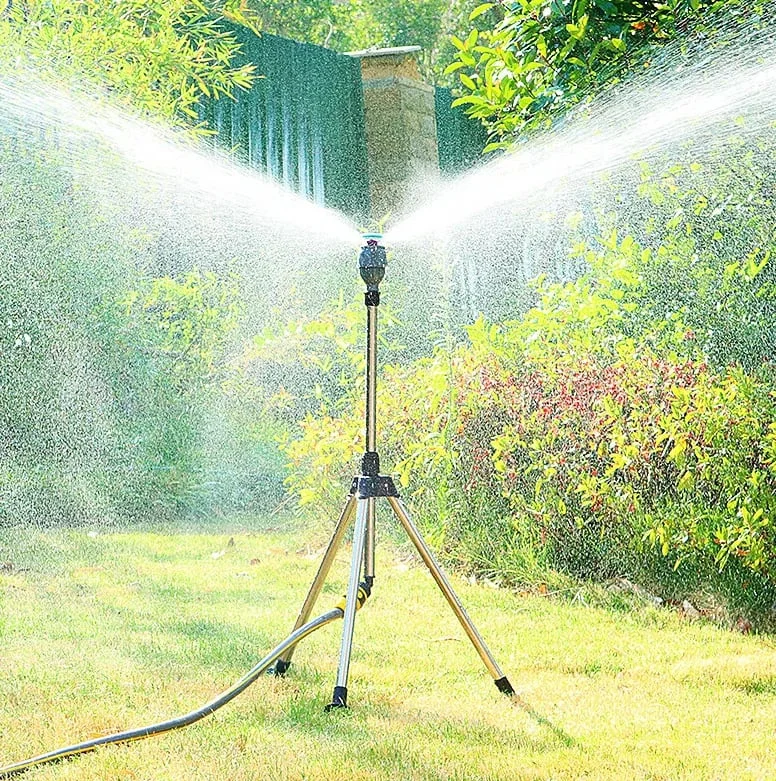 Irrigazione rotativa in acciaio inox treppiede telescopico supporto Sprinkler