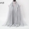 Pleated Linen Cotton Scarf Woolen Edge Women Hijab Shawl