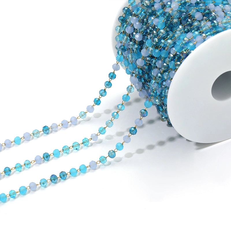 3mm Stainless Steel Amethyst Bead Chain Handmade Chain Tassel Decorative Chain DIY Necklace Bracelet Jewelry Accessories