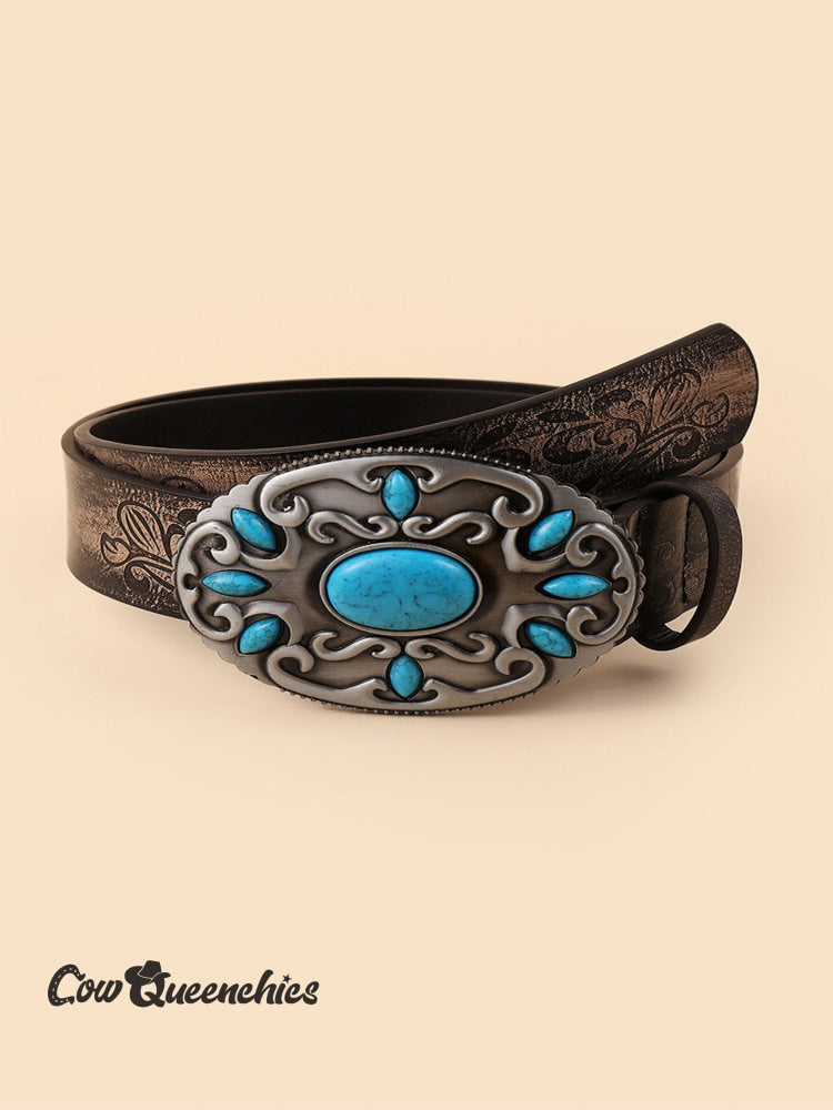 Vintage Engraved Sapphire Belt Multi / One