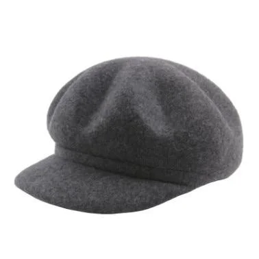 Elegant Hat Warm Solid Thick Wool Cap