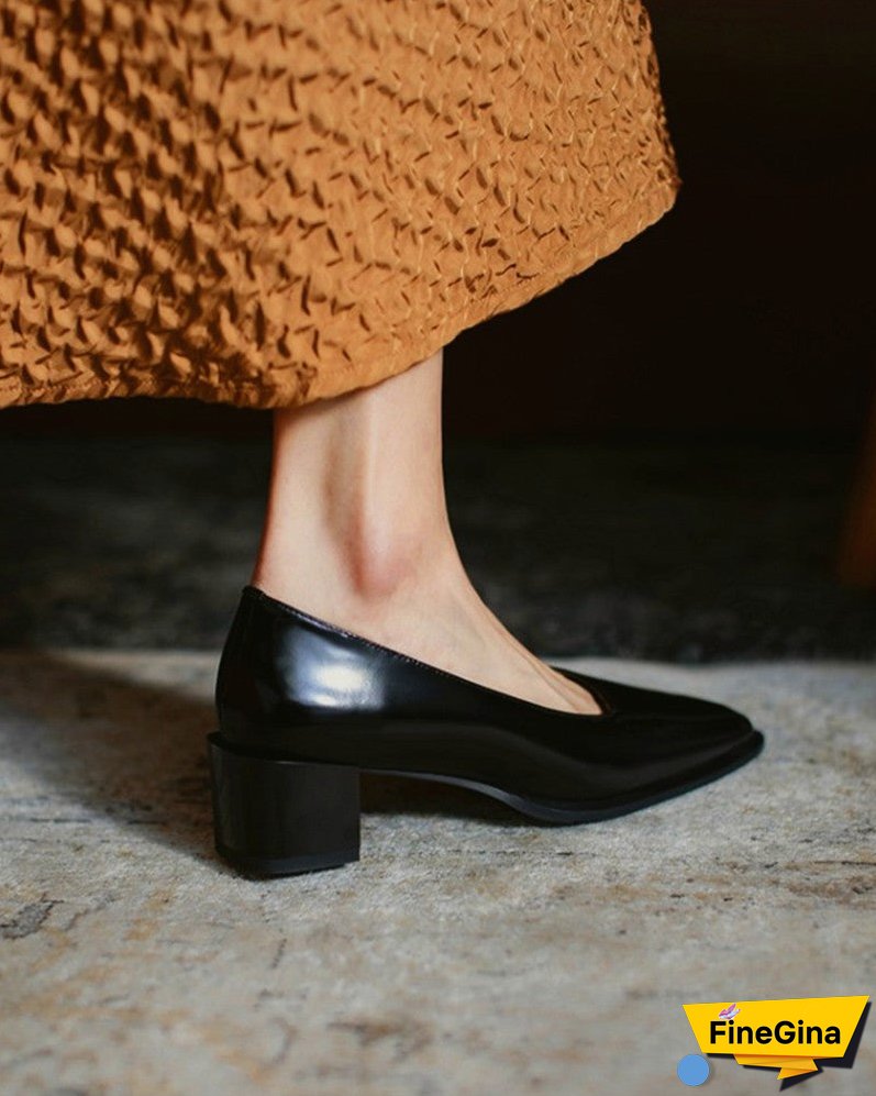 Square Toe Casual Slide Chunky Heels