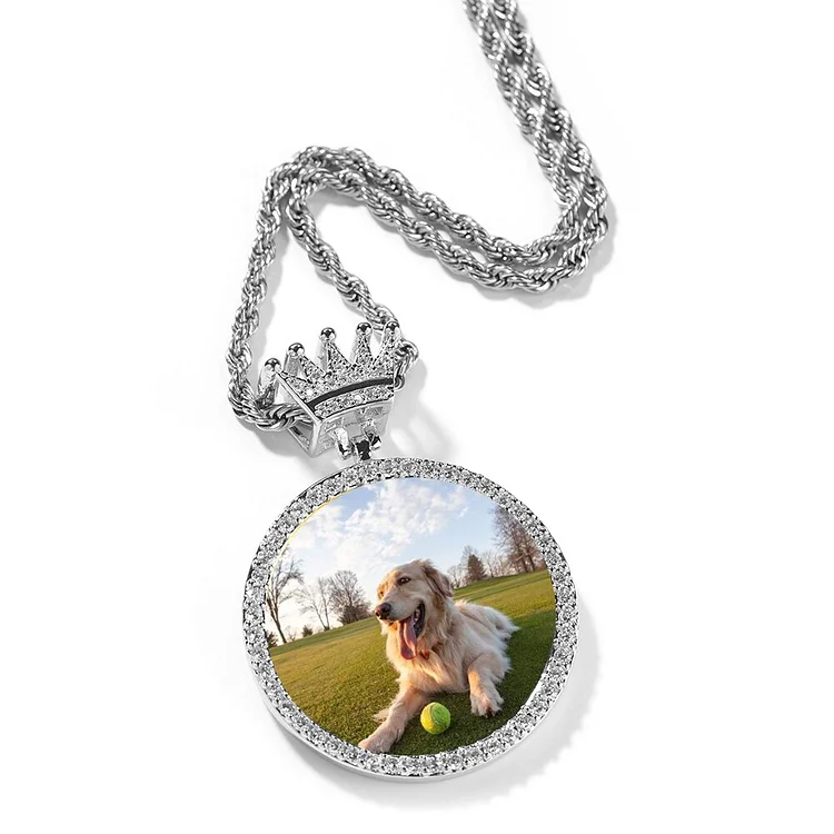 Custom Photo Crown Clasp Memory Pendant Personalized  Necklace Jewlery-VESSFUL