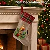 DIY Diamond Painting Christmas Stockings Hanging Ornaments Large Capacity Xmas Socks Pendant Wear Resist Candy Gift Storage Bags for Family Christmas Holiday Party Decoration (Christmas candles)