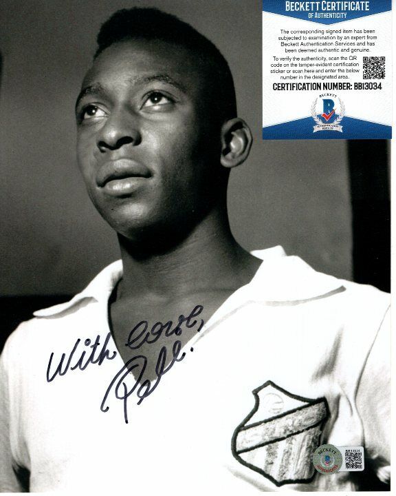 PELE signed 8x10 SOCCER Photo Poster painting Beckett BAS