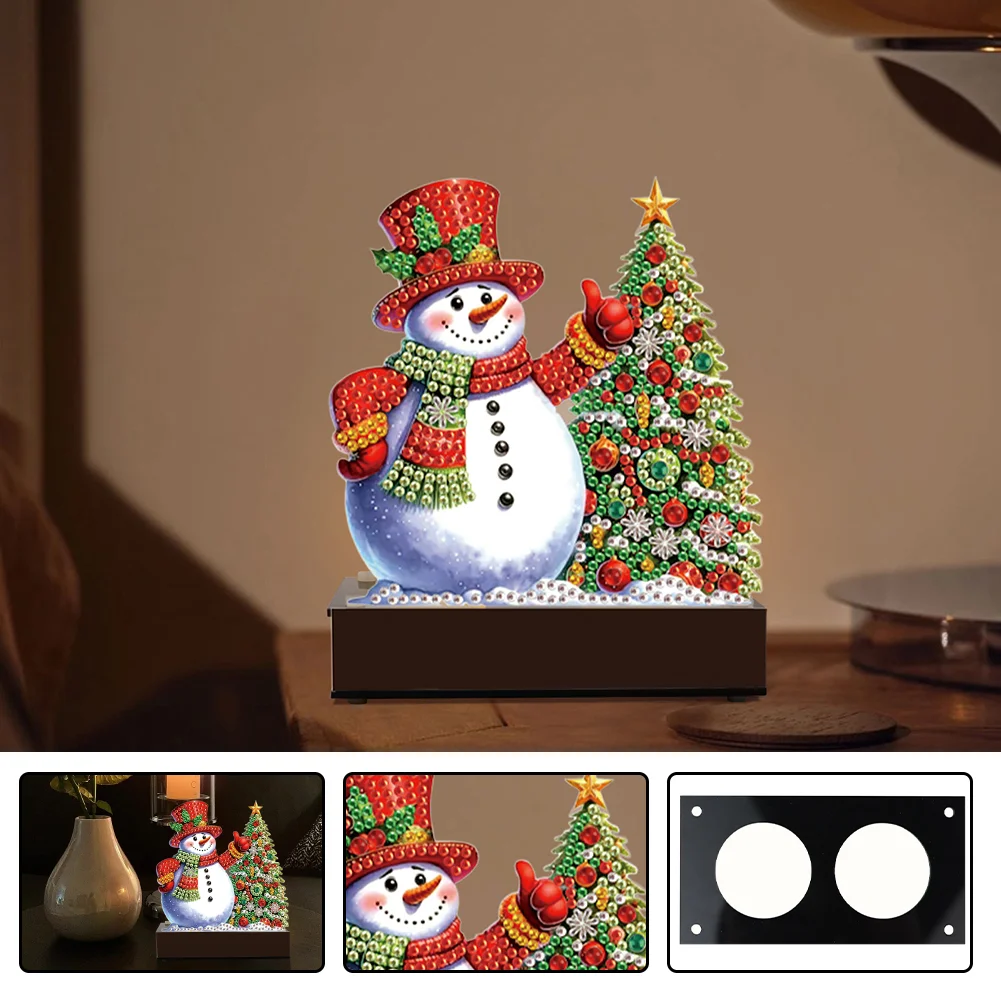 DIY Xmas Tree Snowman Diamond Painting Candle Holder Ornaments Aromatherapy Candle Holder