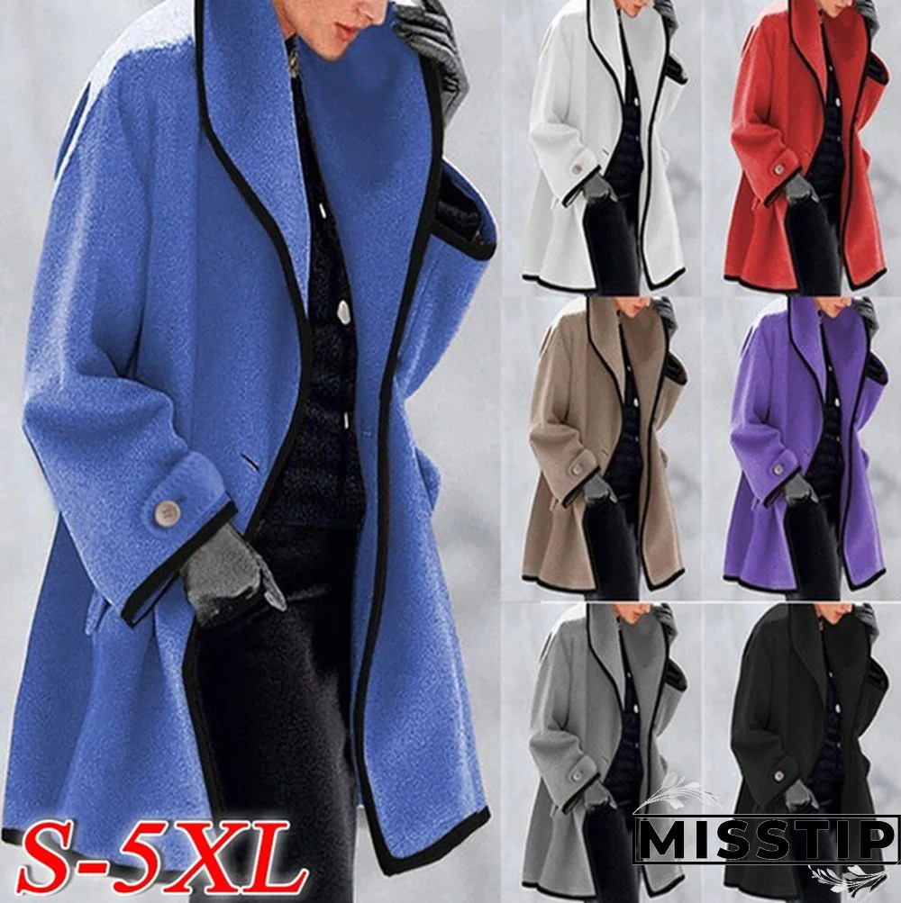 Women's Down Jacket Winter Womens Winter Wool Coat Trench Jacket Ladies Warm Slim Long Overcoat Outwear Plus Size S-5XL