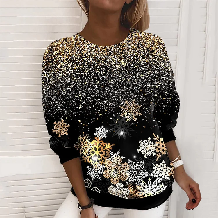 Christmas Crew Neck Star Sweater Plus Size For Christmas Outfits Christmas Crew Neck