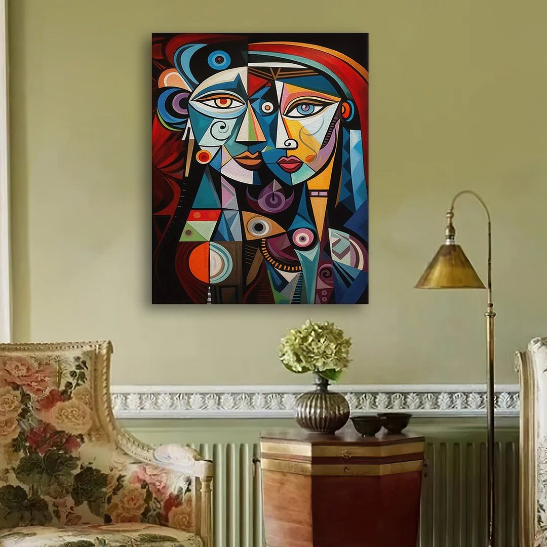 DIY Abstract Figures Paint by Numbers Kits Drawing Paintwork on Canvas 15.75x19.69inch Without Frame Canvas Oil Painting Number Painting for Beginners Adults Gift Home Wall Decor
