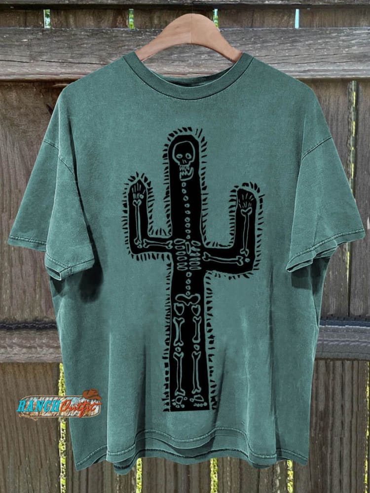 Bone Cactus Printed T-Shirt Colorful / S