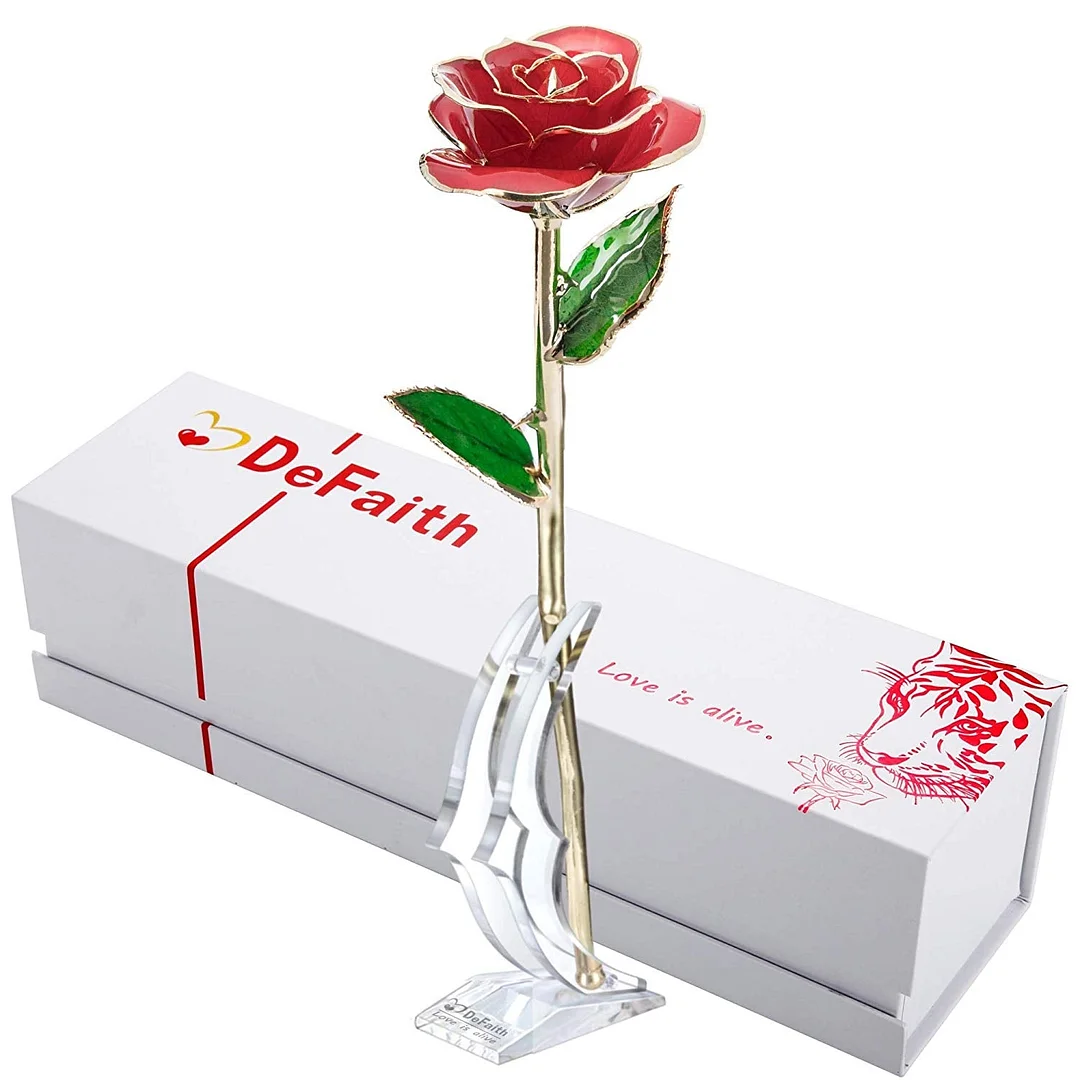 24K Gold Rose Made from Real Fresh Long Stem Rose Flower