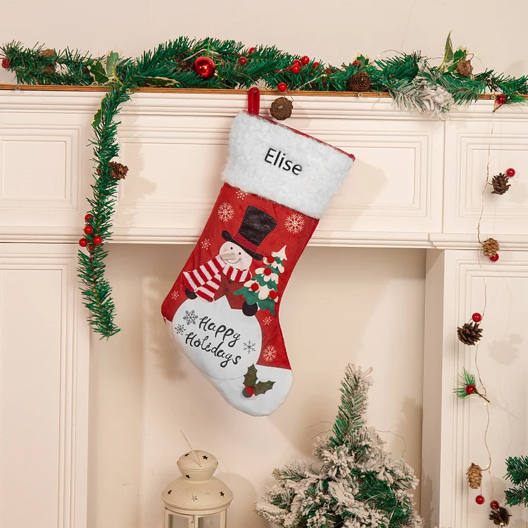 Customized 1 Name Christmas Stockings Ornaments Fireplace Decor Personalized Christmas Gifts for Family Friends