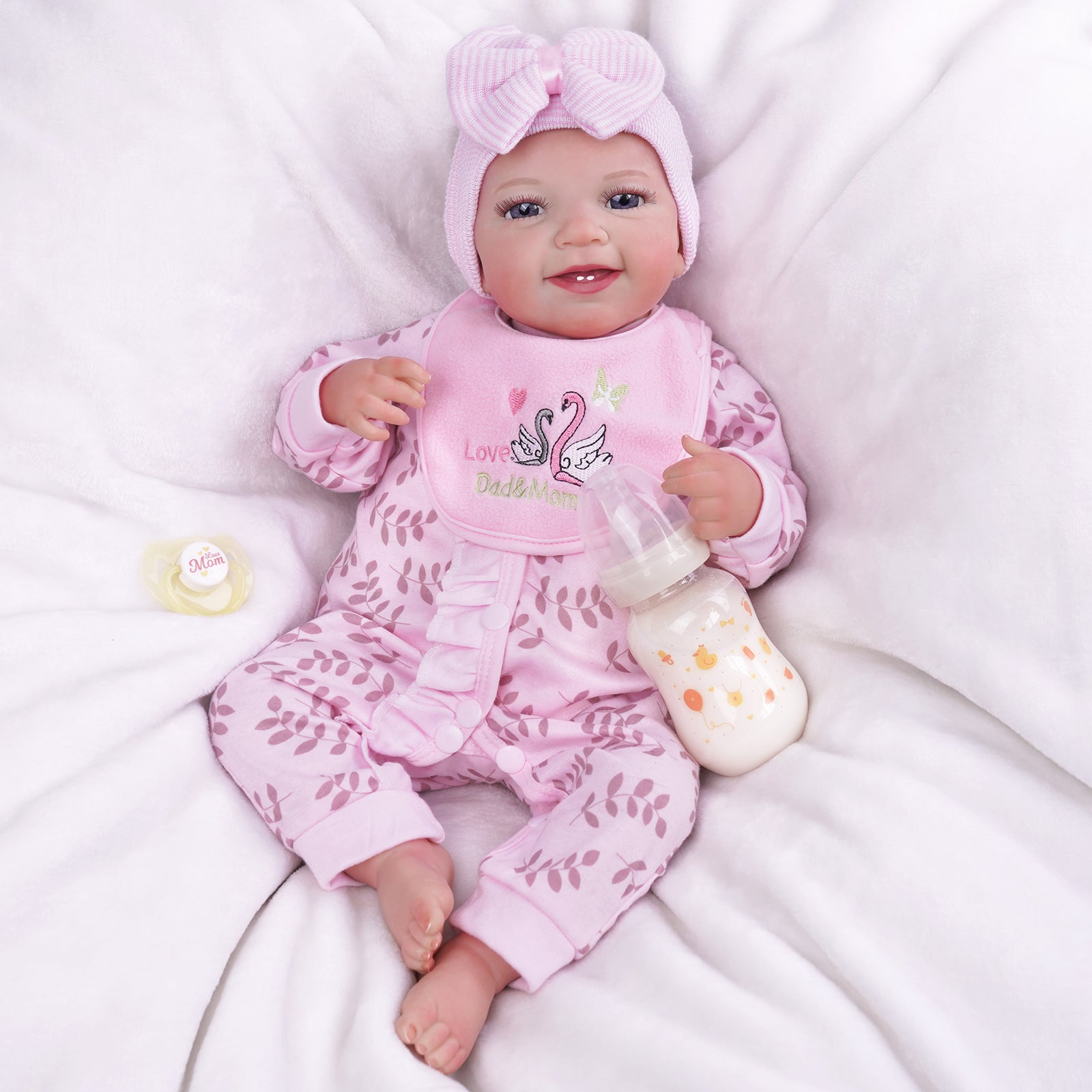 Babeside Smiling Reborn Baby Leen 20'' Little Infant Girl Best Gift for Kids Cloth Body