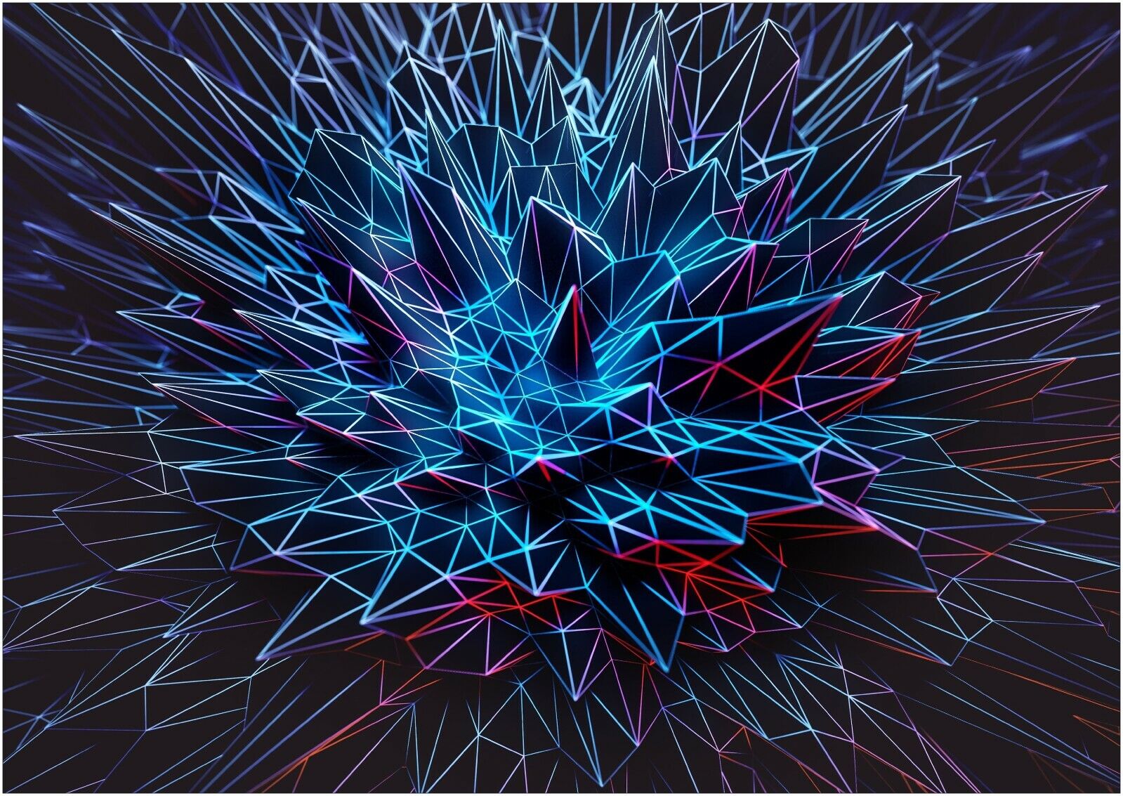 Abstract Neon Trippy Colourful Landscape Print Art Canvas Poster For Living Room Decor Home Wall Picture
